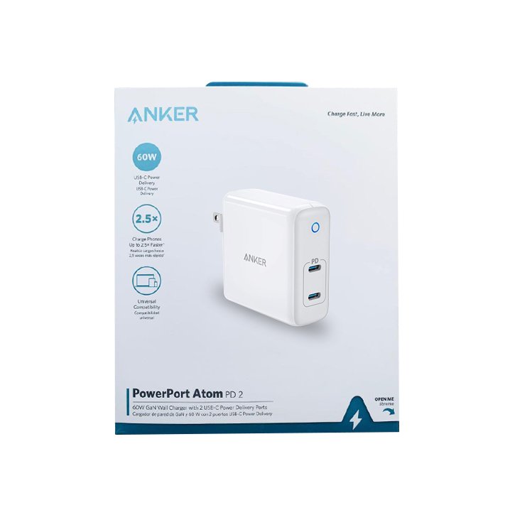 Anker Powerport Atom III Duo 60W 2 Port USB C Wall Charger